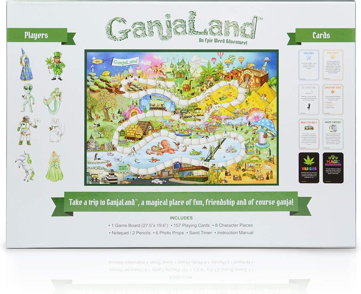 WHAT DO YOU MEME? What Do You Meme GanjaLand - An Epic Weed Adventure Board Game,White,Large