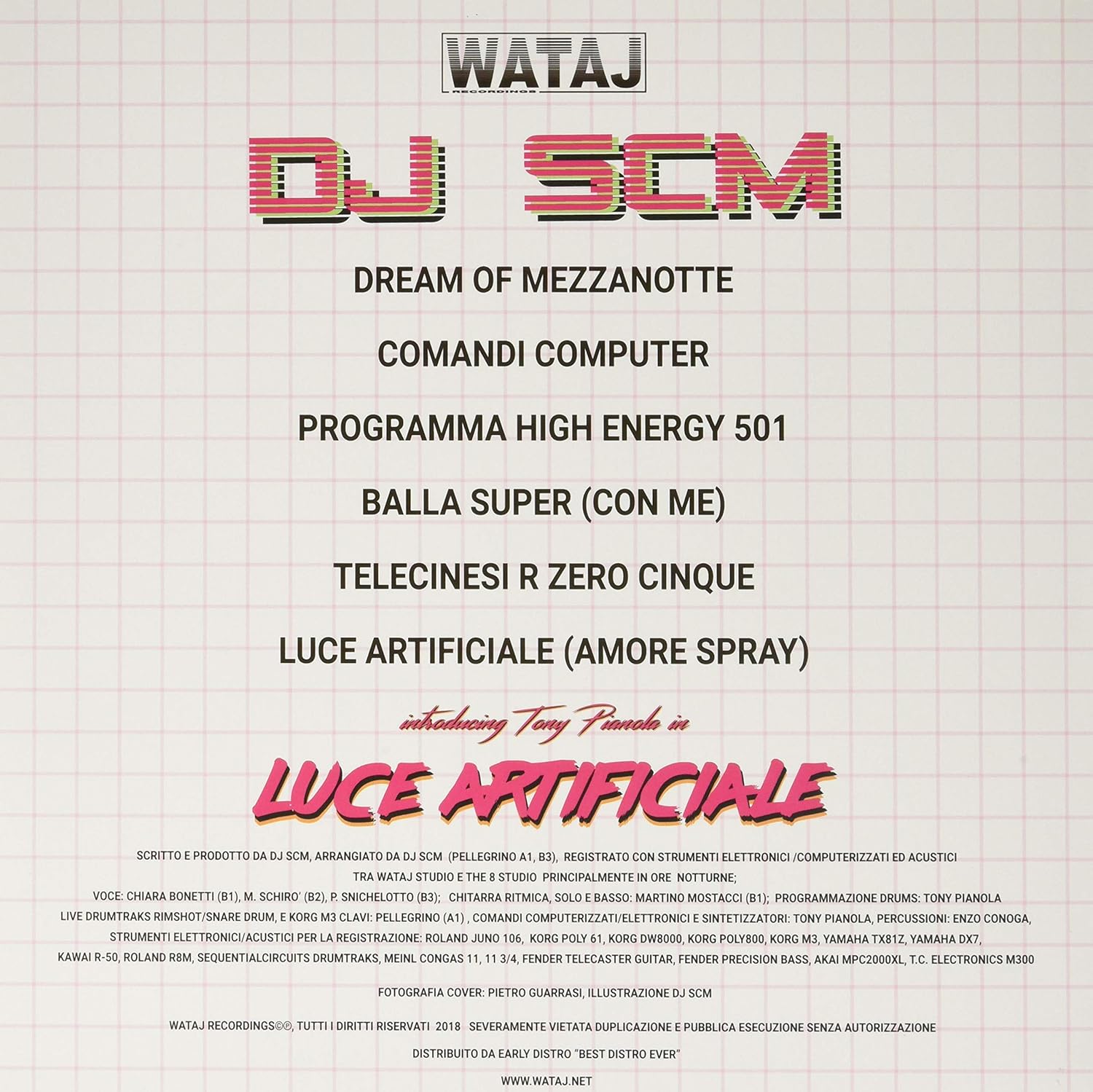Introducing Tony Pianola In Luce Artificiale