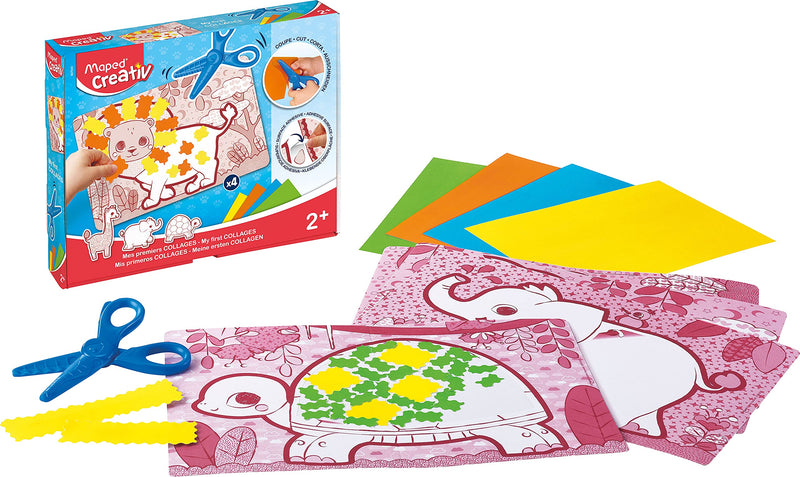 Maped Creativ Early Age My First Collages Kit de corte y pegamento, diseño variado, actividades divertidas para niños a partir de 2 años