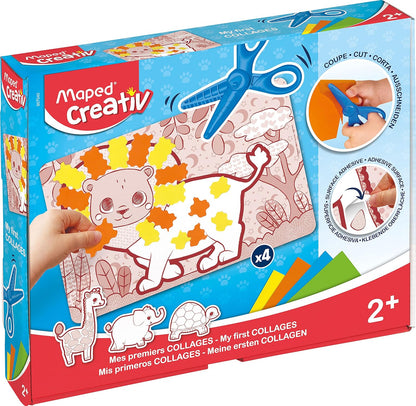 Maped Creativ Early Age My First Collages Kit de corte y pegamento, diseño variado, actividades divertidas para niños a partir de 2 años