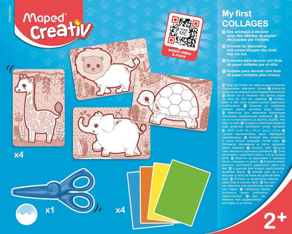 Maped Creativ Early Age My First Collages Kit de corte y pegamento, diseño variado, actividades divertidas para niños a partir de 2 años