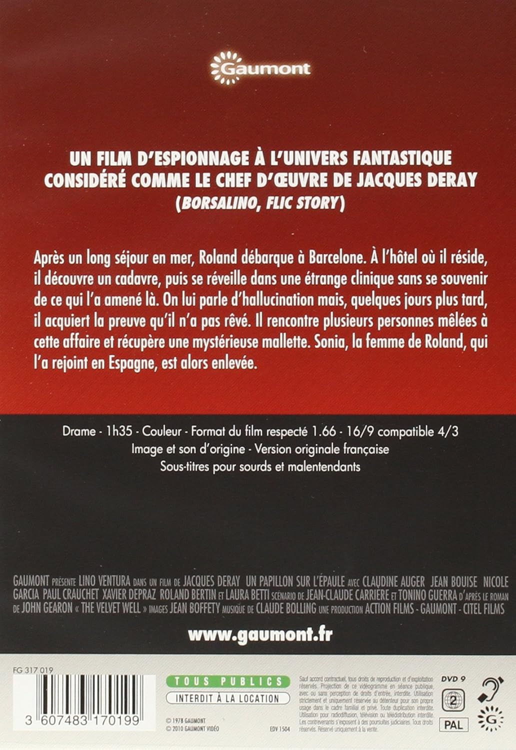 Un papillon sur l'épaule