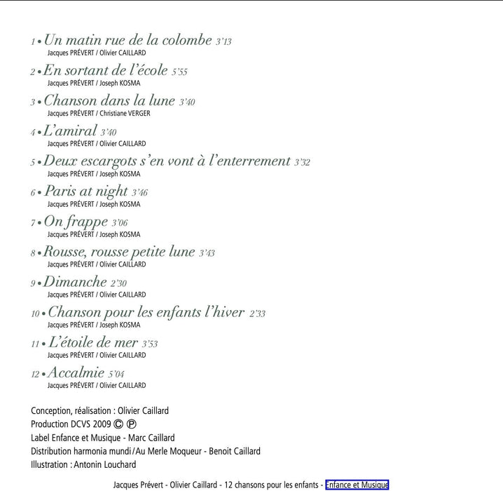 Prevert (Digifile Cd) - 12 Chansons Pour Enfants