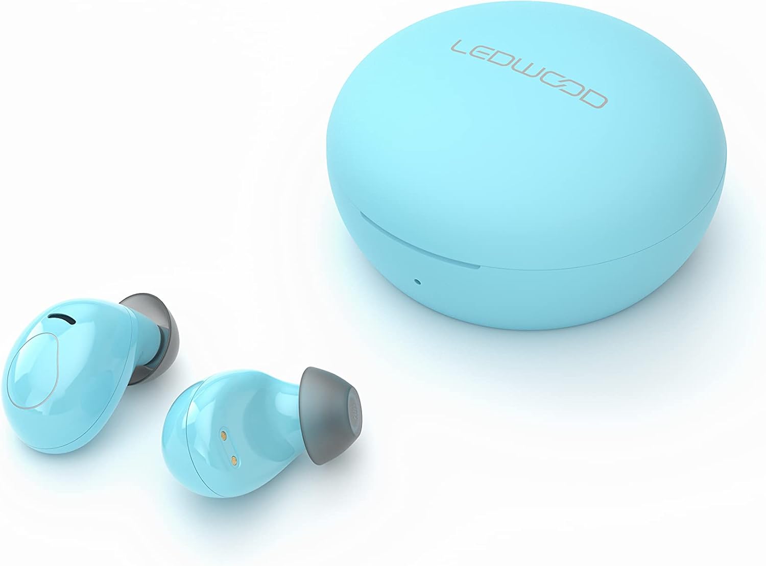 Ledwood: Luna Tws Earphones With Induction Charge Blue