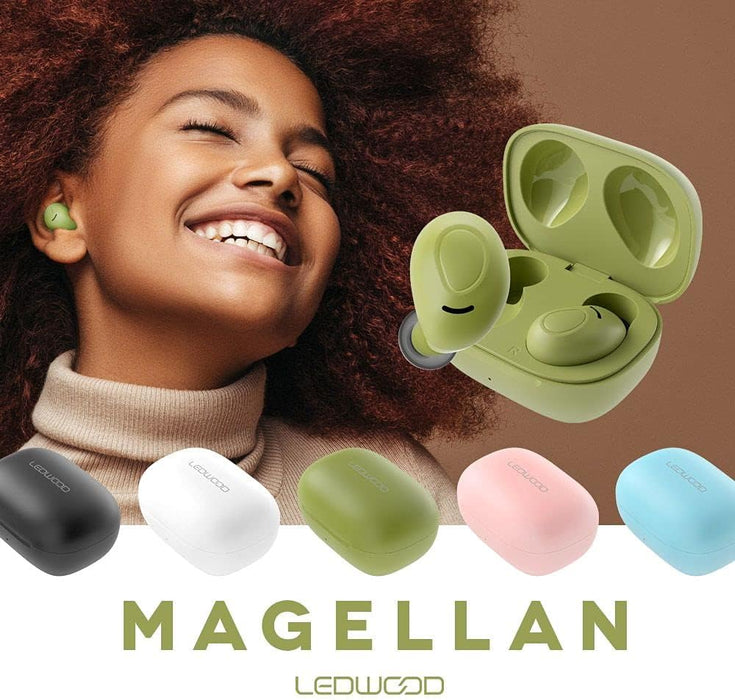 Ledwood: Magellan Tws Earphoneswith Charging Box And Superbass Khaki