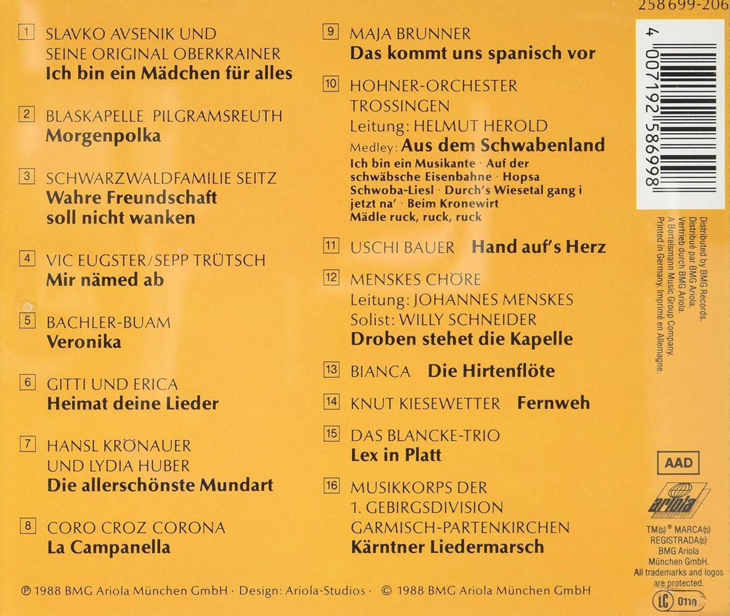 Slavo Avensik, Bachler-Buam, Uschi Bauer, Bianca..