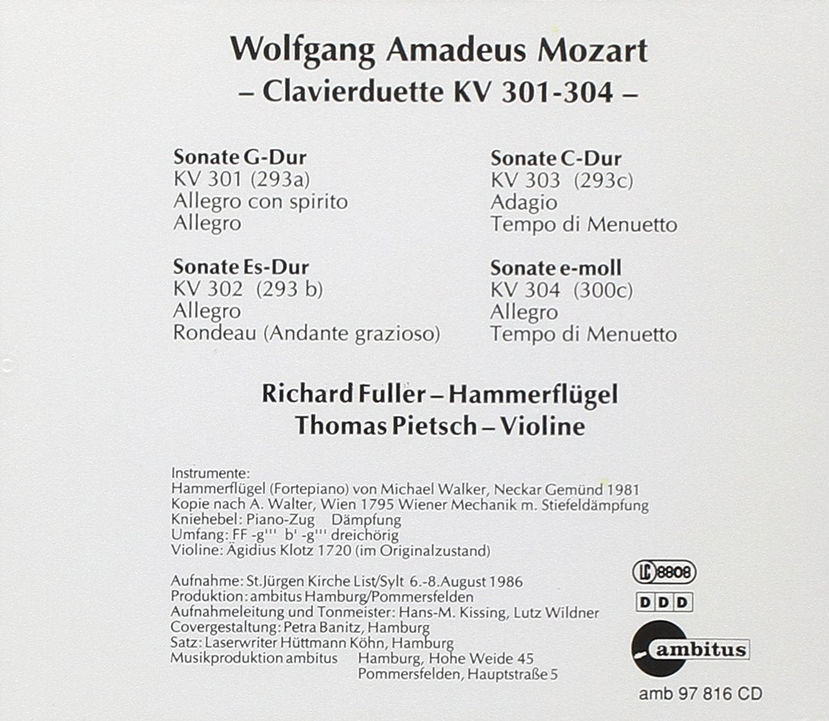 Mozart Clavierduette