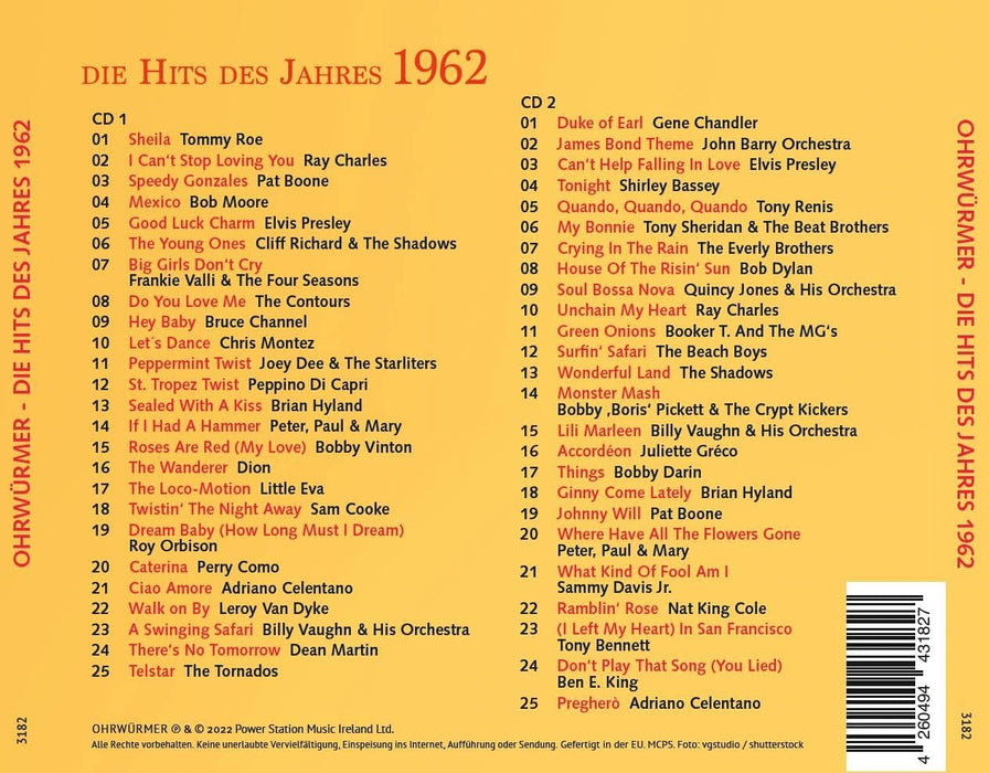Die Hits des Jahres 1962