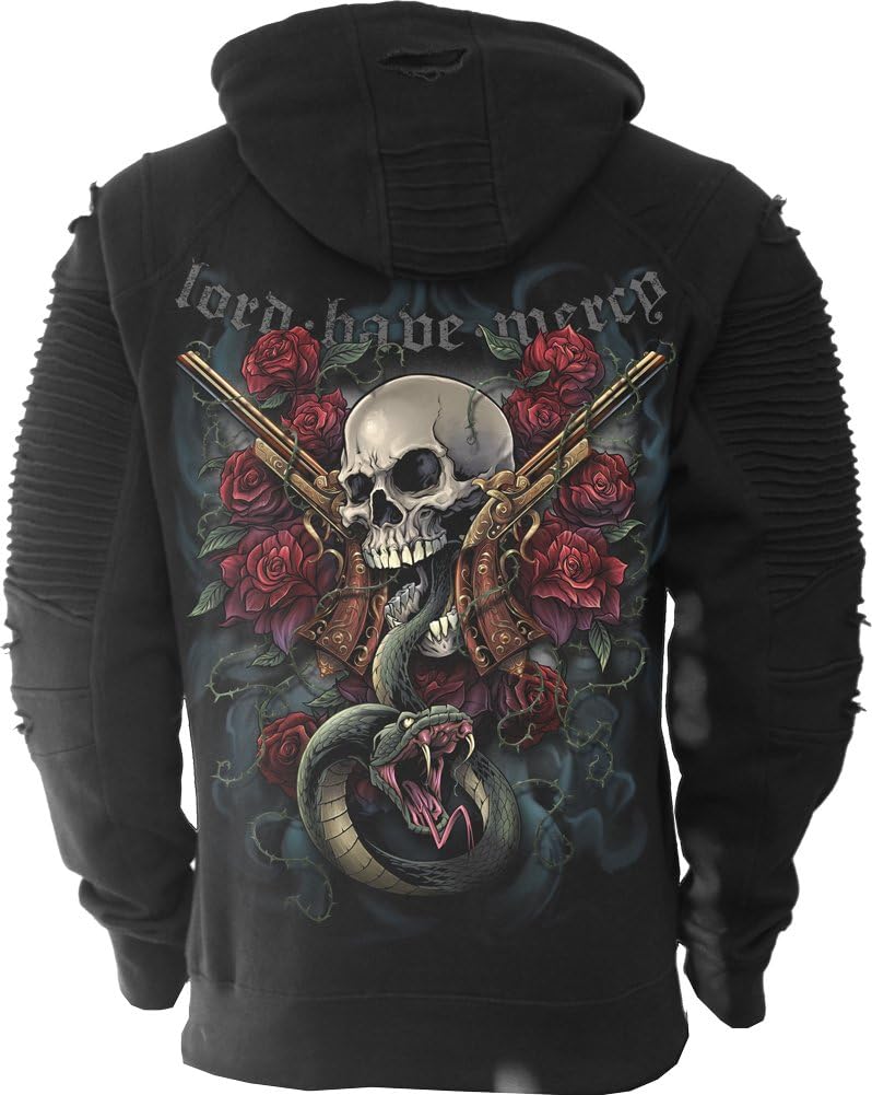Spiral Direct Lord Have Mercy Felpa con Cappuccio Premium Biker Fashion Uomo