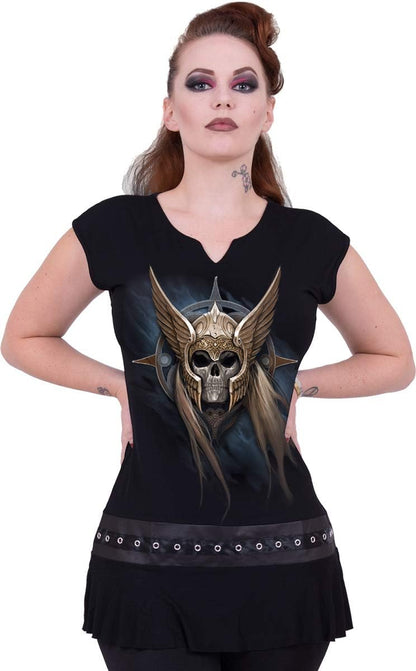 Spiral Angel Warrior Damen T-Shirt Schwarz S 95% Viskose, 5% Elasthan Slim Fit
