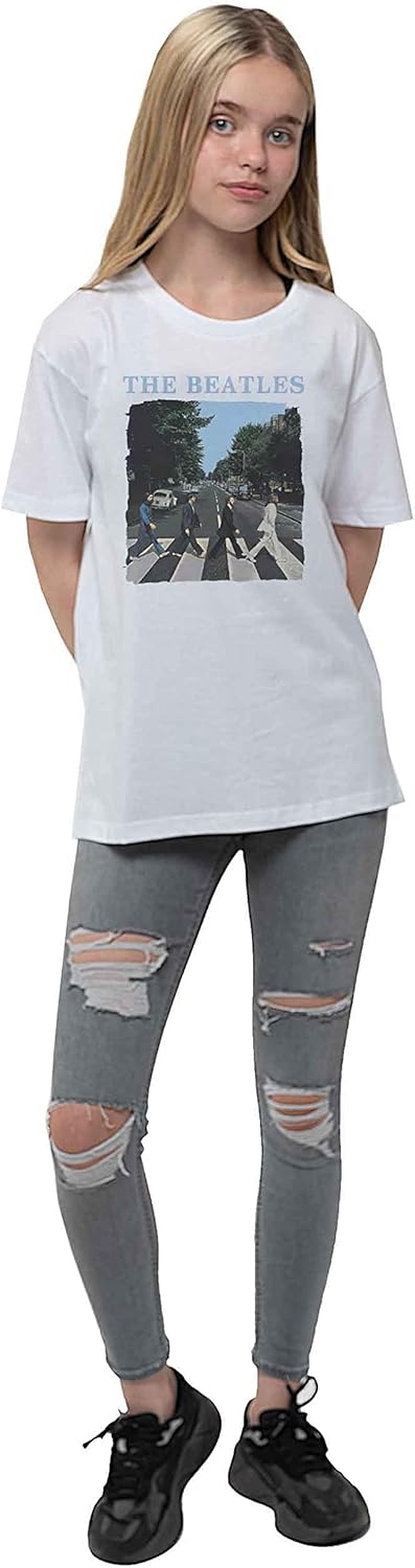 Beatles (The): Abbey Road & Logo White (T-Shirt Bambino 9-10 Anni)