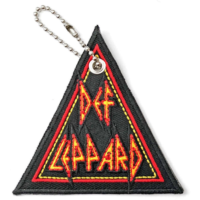 Def Leppard Portachiavi a doppia faccia con logo tri-logo Taglia unica Rosso/Giallo/Nero