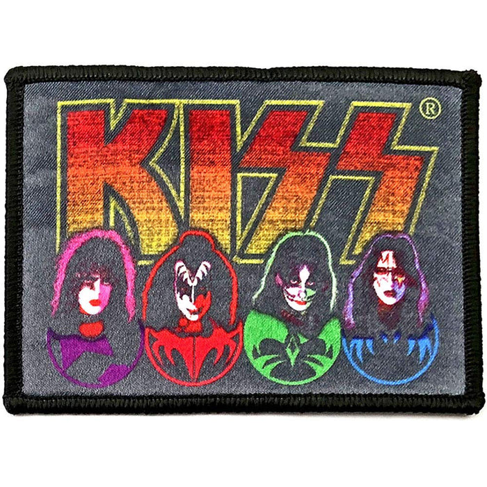 Kiss Faces & Icons Printed Patch Black 10x7cm
