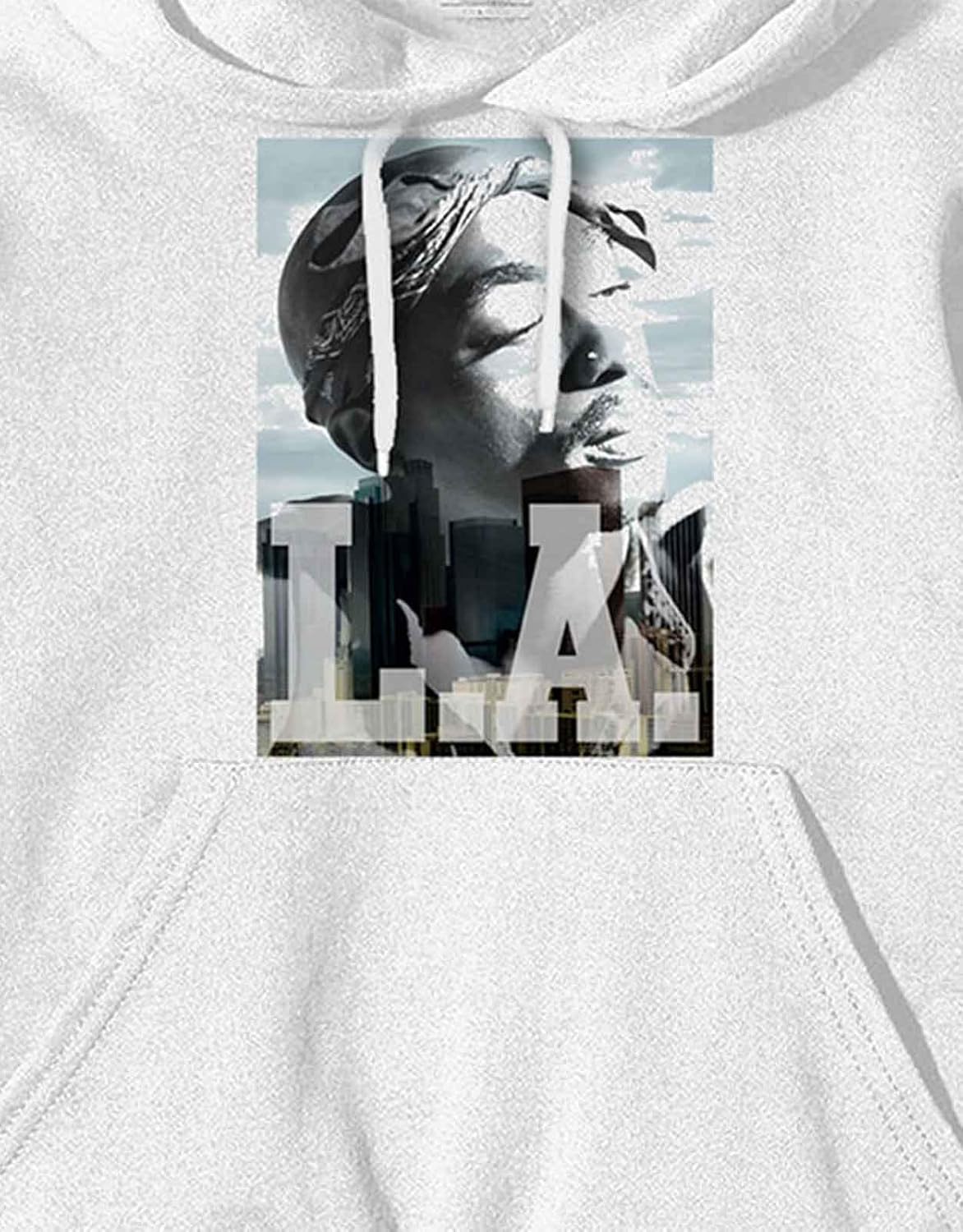 Tupac: La Skyline (Felpa Con Cappuccio Unisex Tg. Xl)