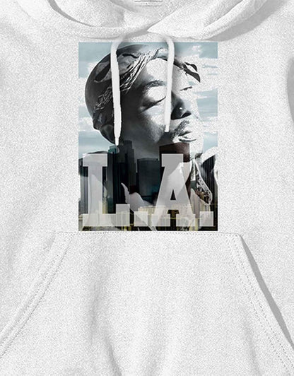 Tupac: La Skyline (Felpa Con Cappuccio Unisex Tg. Xl)