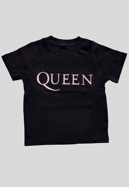 Queen T Shirt Toddler Rosa Band Logo Nuovo Ufficiale Nero 12 Months To 5 Yrs