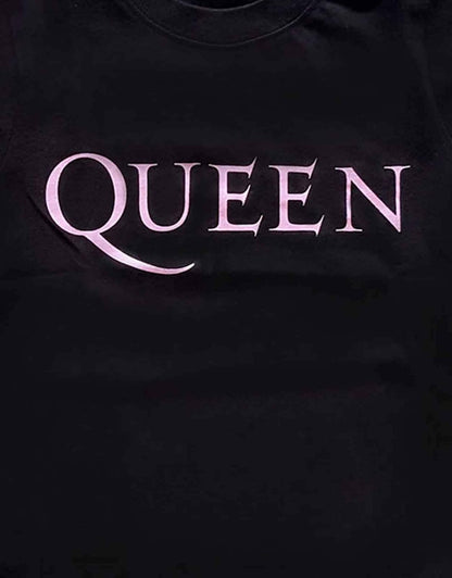 Queen T Shirt Toddler Rosa Band Logo Nuovo Ufficiale Nero 12 Months To 5 Yrs