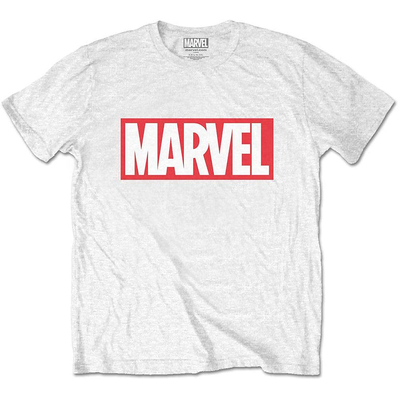 Marvel Comics Unisex Tee: Marvel Box Logo - X-Large - White