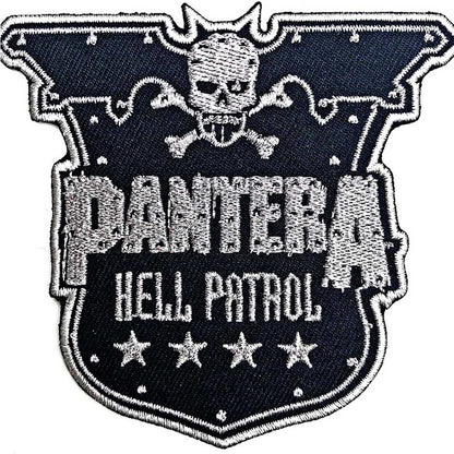 Rock Off officially licensed products Pantera Patch Hell Patrol Band Logo Nuovo Ufficiale Nero Embroidered Woven Iron