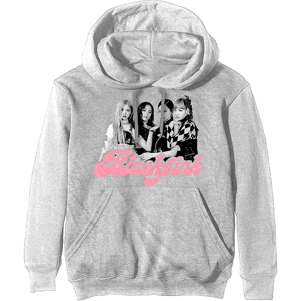 Blackpink Felpa con Cappuccio Photo Tee Band Logo Nuovo Ufficiale Uomo off Size L