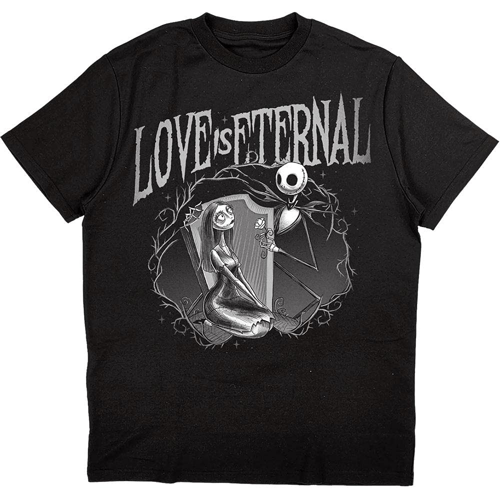 Rock Off Trade Nightmare Before Christmas T Shirt Jack And Sally Love Is Eternal Ufficiale Nero L Nero