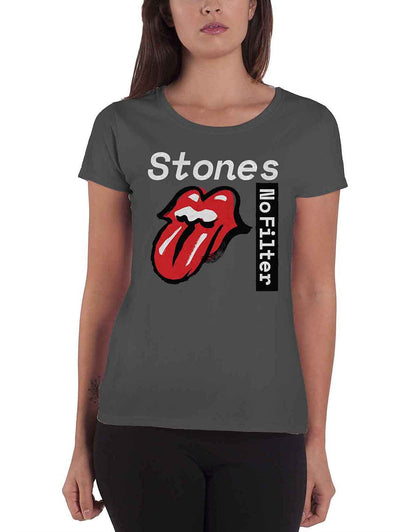 Rolling Stones The T Shirt Multicolour Tongue Ufficiale da Donna Skinny Fit