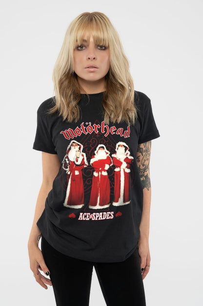 Motorhead T Shirt Ace of Spades Christmas Band Logo Nuovo Ufficiale Uomo Nero XXL Nero