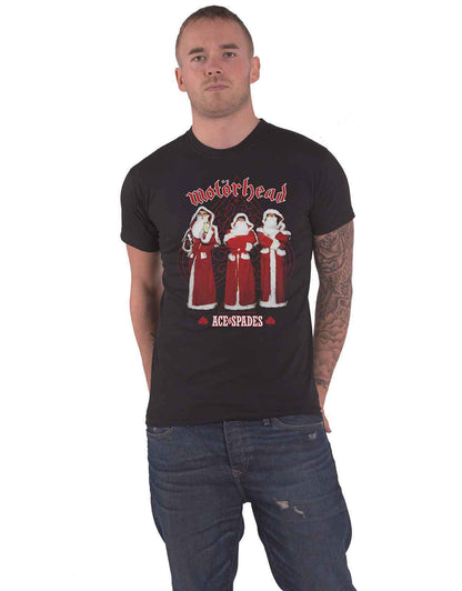 Motorhead T Shirt Ace of Spades Christmas Band Logo Nuovo Ufficiale Uomo Nero XXL Nero