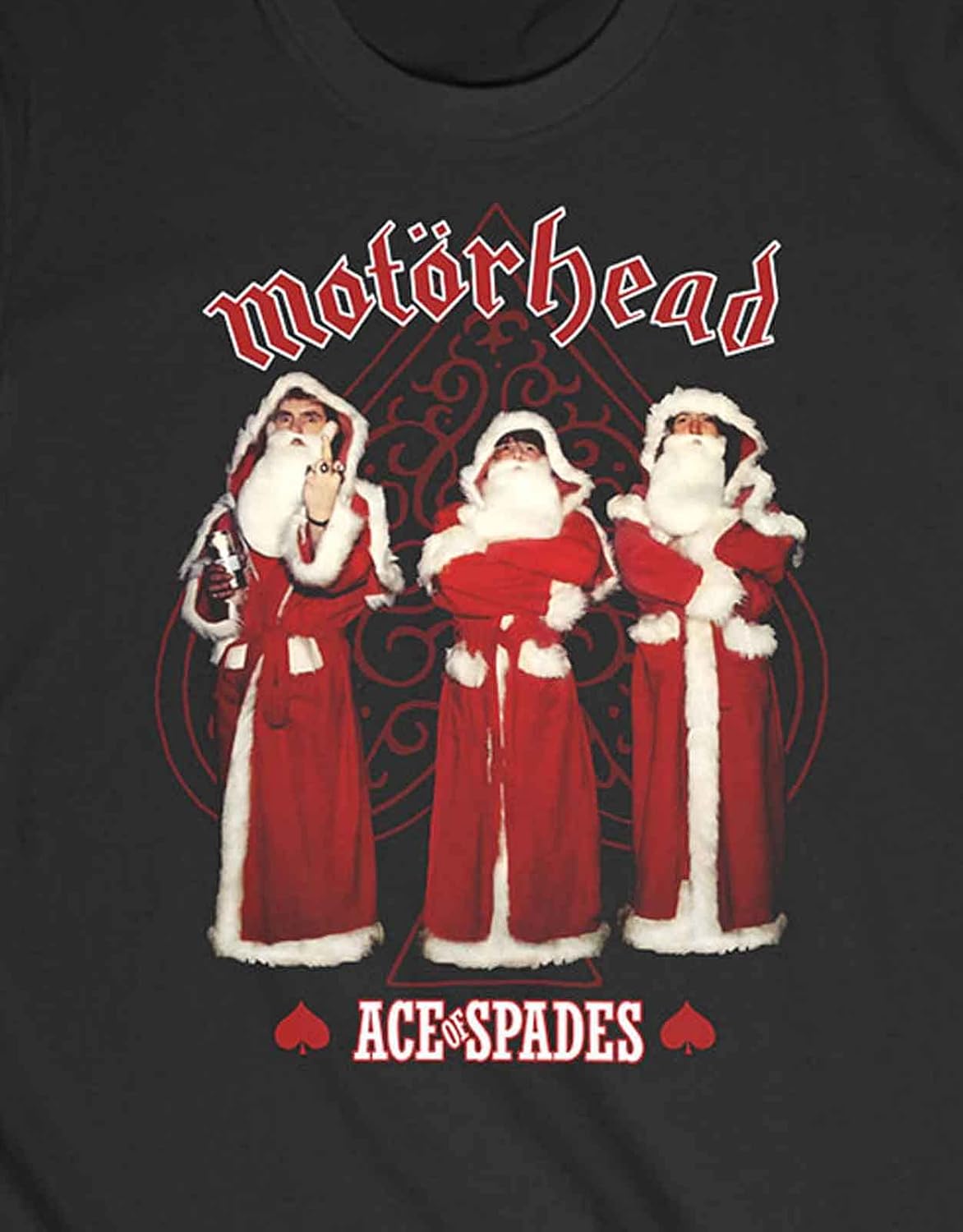 Motorhead T Shirt Ace of Spades Christmas Band Logo Nuovo Ufficiale Uomo Nero XXL Nero