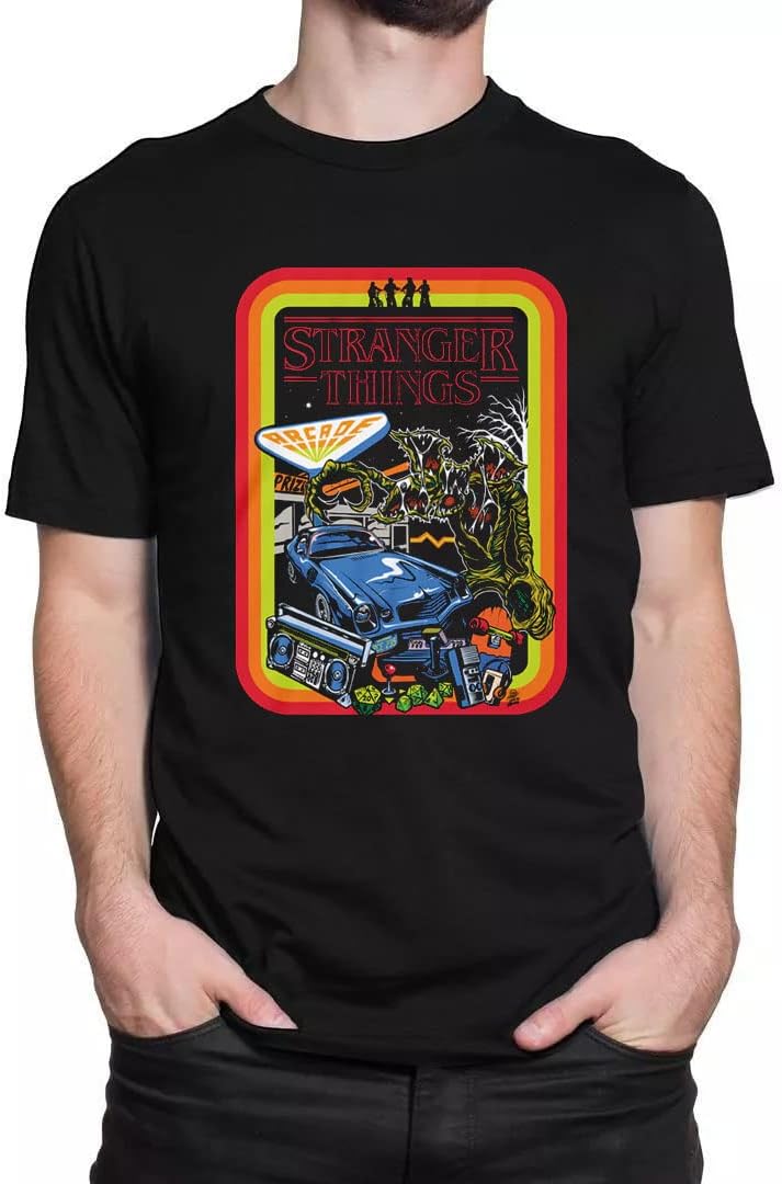 Stranger Things: Retro Border Black (T-Shirt Unisex Tg. 2Xl)