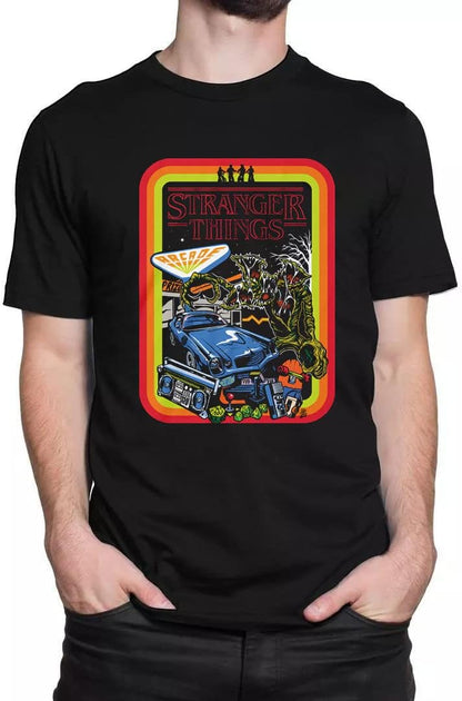 Stranger Things: Retro Border Black (T-Shirt Unisex Tg. 2Xl)