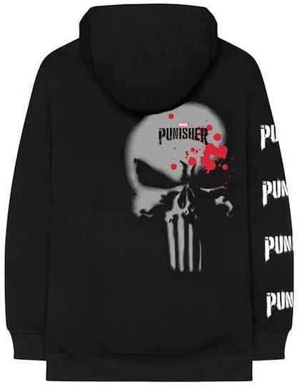 Marvel Punisher Felpa con Cappuccio Skull Stamp Logo Nuovo Ufficiale Comics Uomo