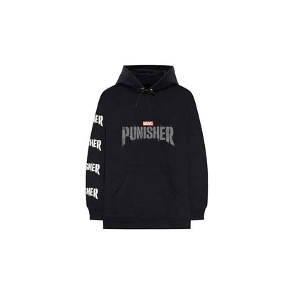 Marvel Punisher Felpa con Cappuccio Skull Stamp Logo Nuovo Ufficiale Comics Uomo
