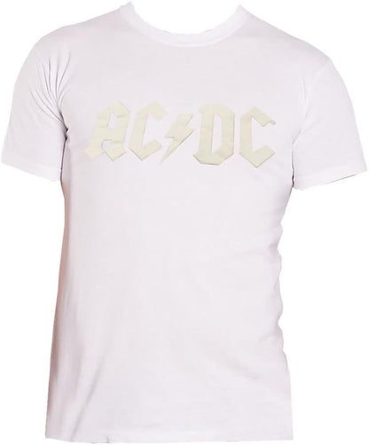 Ac/Dc: Logo (Hi-Build) (White) (T-Shirt Unisex Tg. L)