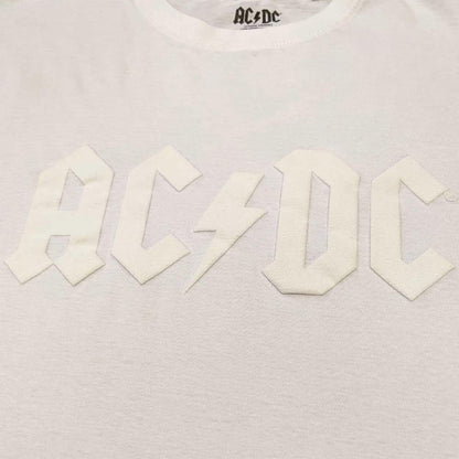 Ac/Dc: Logo (Hi-Build) (White) (T-Shirt Unisex Tg. L)