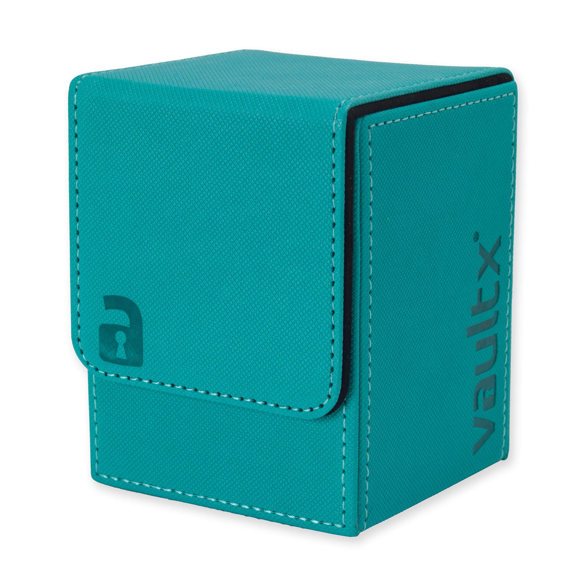 Vault X Premium Exo-Tec Deck Box - Large Size for 80+ Sleeved Cards - PVC Free Card Holder for TCG (Teal)