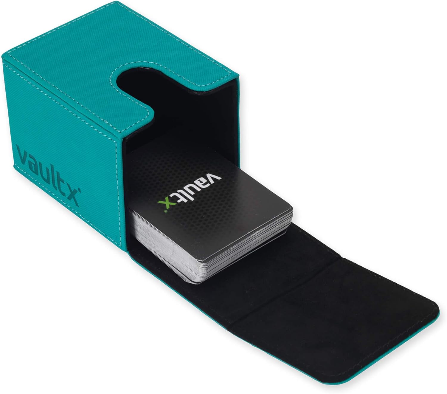 Vault X Premium Exo-Tec Deck Box - Large Size for 80+ Sleeved Cards - PVC Free Card Holder for TCG (Teal)
