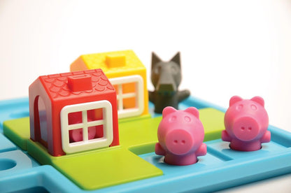 Smart Games - Three Little Piggies Deluxe, Preschool Puzzle Game with 48 Challenges, Picture Story Book Included, 3 - 6 Years