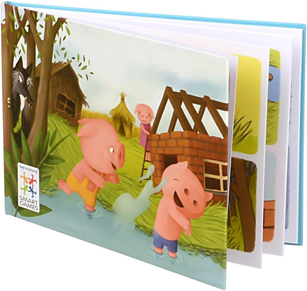Smart Games - Three Little Piggies Deluxe, Preschool Puzzle Game with 48 Challenges, Picture Story Book Included, 3 - 6 Years
