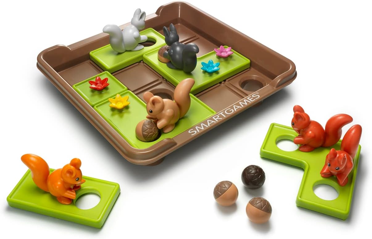 Smart Games - Squirrels Go Nuts XXL, Extra Large Puzzle Game with 100 Challenges, 7+ Years