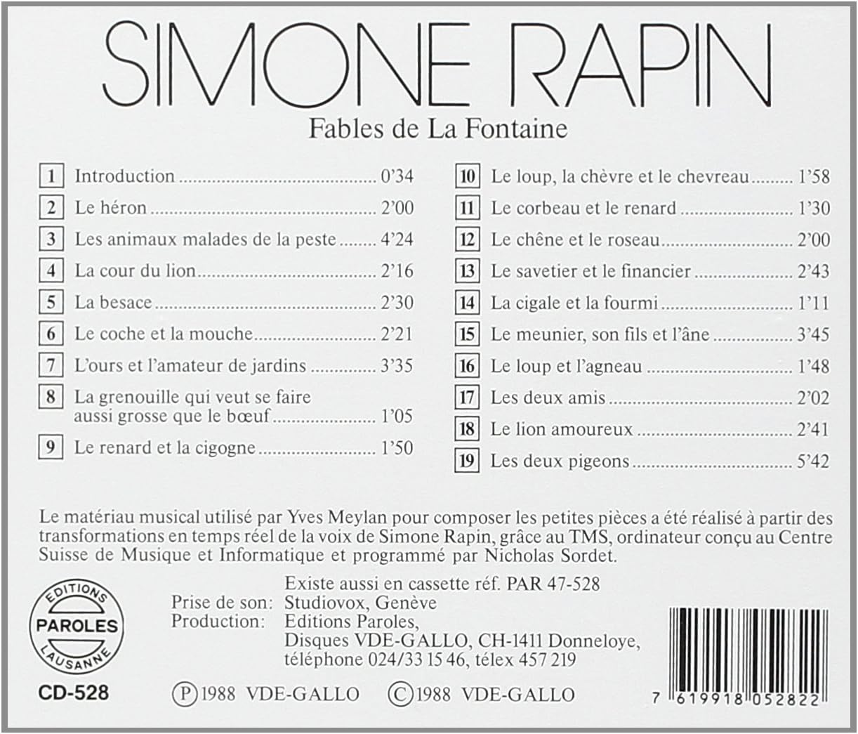 Fables De La Fontaine