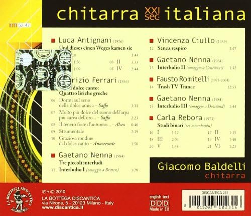 Giacomo Baldelli - Chitarra Italiana Xxi Sec.: Antignani, Ferrari, Nenna, Ciullo, Romitelli, Rebora
