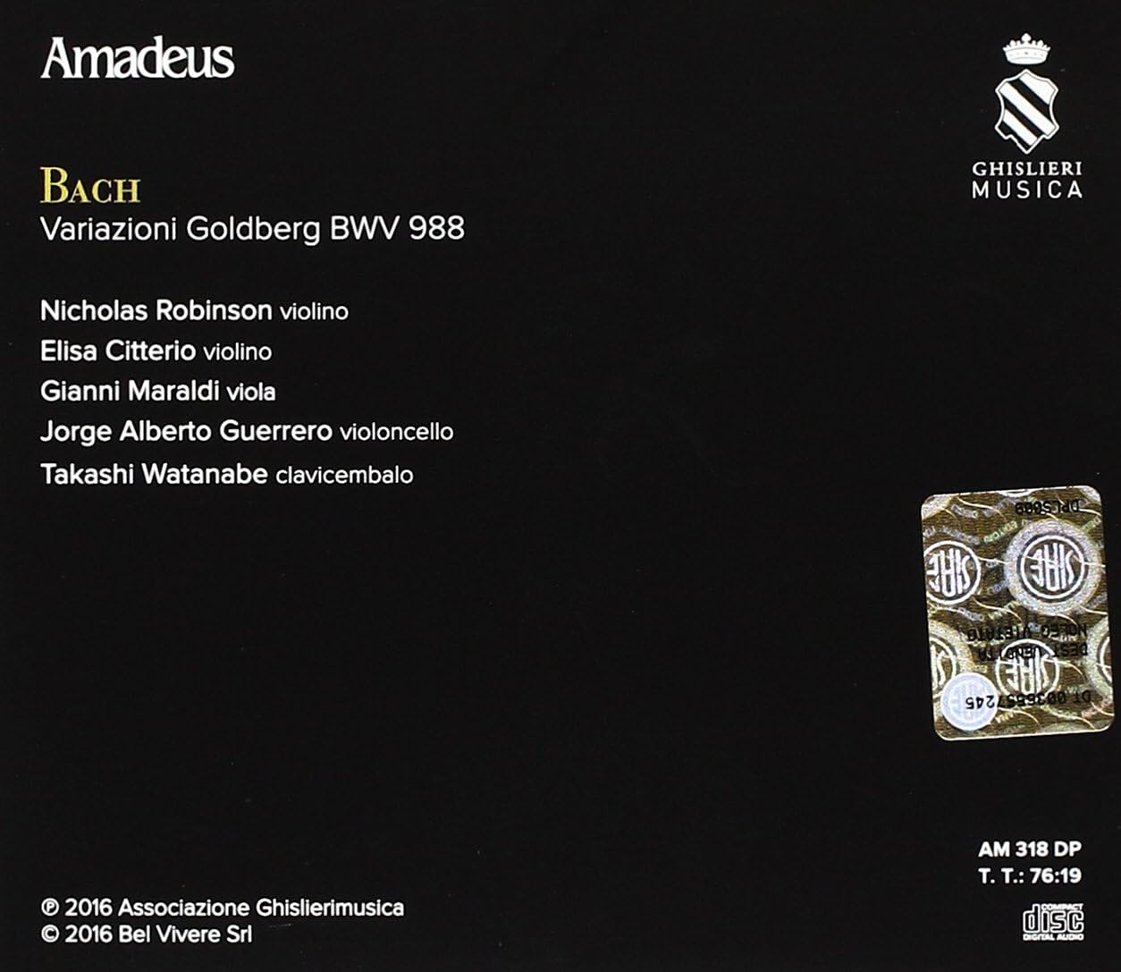 Johann Sebastian Bach - Variazioni Goldberg Bwv 988