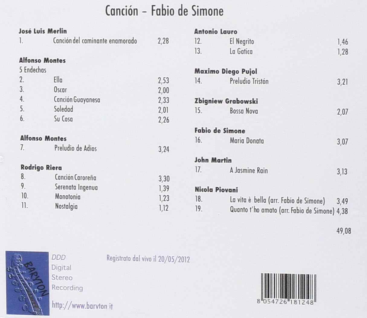 Fabio De Simone - Cancion