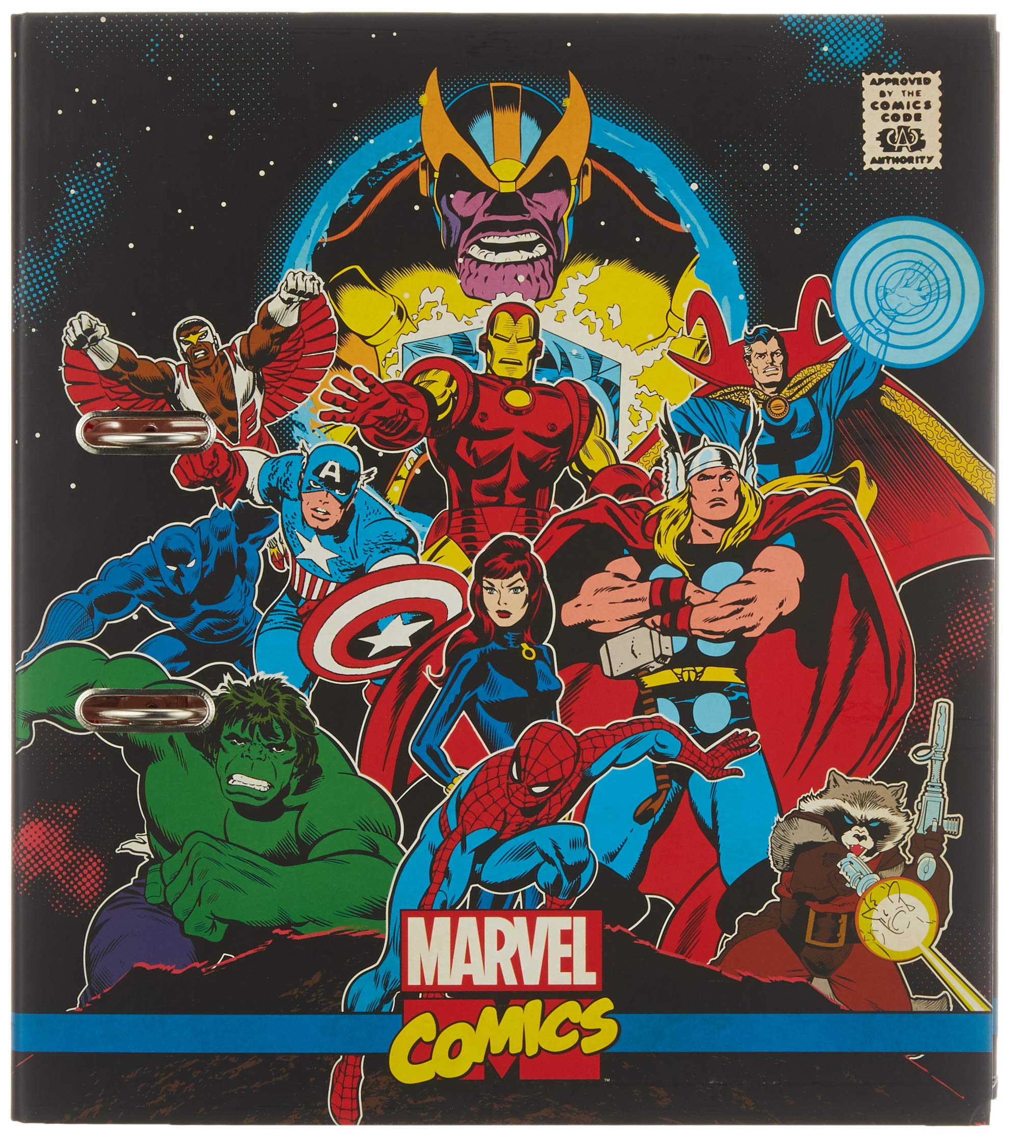 Grupo Erik Aktenordner - Ordner A4 Avengers von Marvel - Ringbuchordner mit Hebelmechanik - Ordner A4 - Marvel Fanartikel für die Schule, die Ausbildung oder das Studium Avengers, Aktenordner