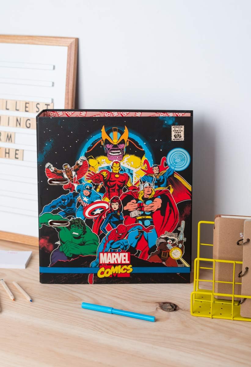 Grupo Erik Aktenordner - Ordner A4 Avengers von Marvel - Ringbuchordner mit Hebelmechanik - Ordner A4 - Marvel Fanartikel für die Schule, die Ausbildung oder das Studium Avengers, Aktenordner