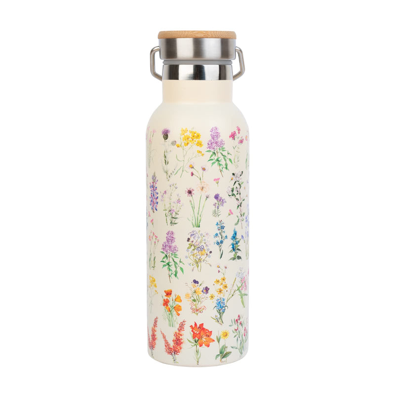 Grupo Erik: Bottiglia Termica Wild Flowers | Borraccia termica 500 ml, con doppia parete in acciaio inox, chiusura ermetica e manico, BPA free, Botanical Wild Flowers Collection