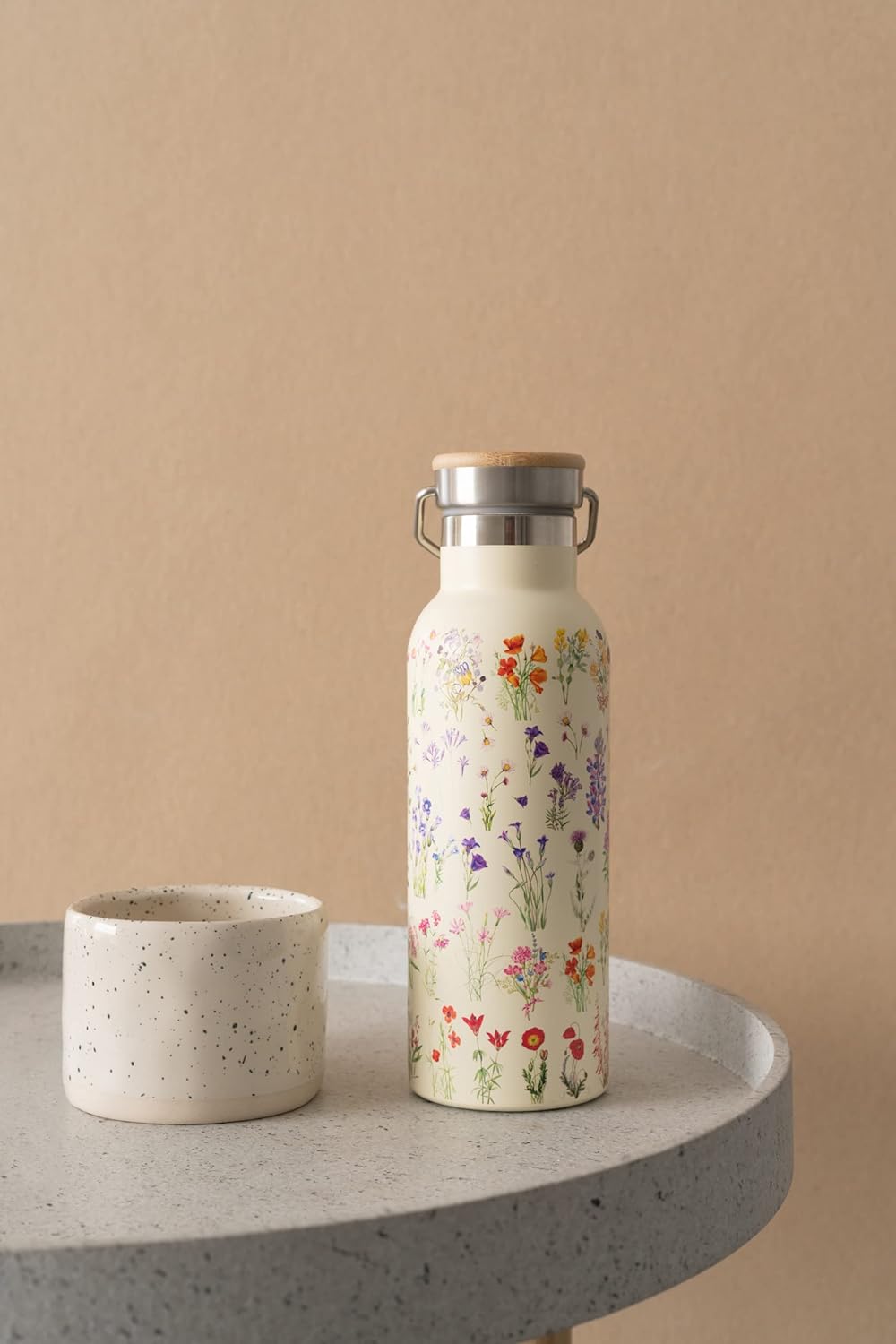 Grupo Erik: Bottiglia Termica Wild Flowers | Borraccia termica 500 ml, con doppia parete in acciaio inox, chiusura ermetica e manico, BPA free, Botanical Wild Flowers Collection