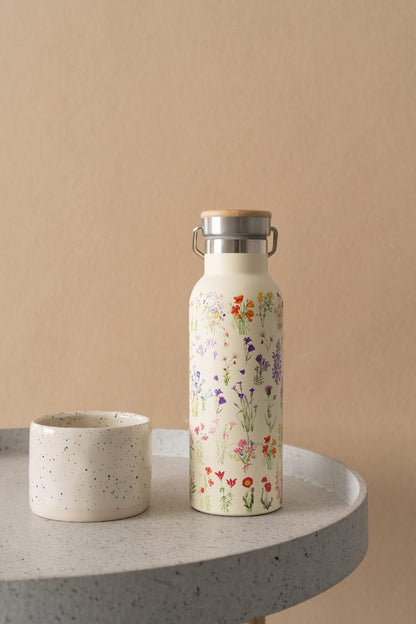Grupo Erik: Bottiglia Termica Wild Flowers | Borraccia termica 500 ml, con doppia parete in acciaio inox, chiusura ermetica e manico, BPA free, Botanical Wild Flowers Collection