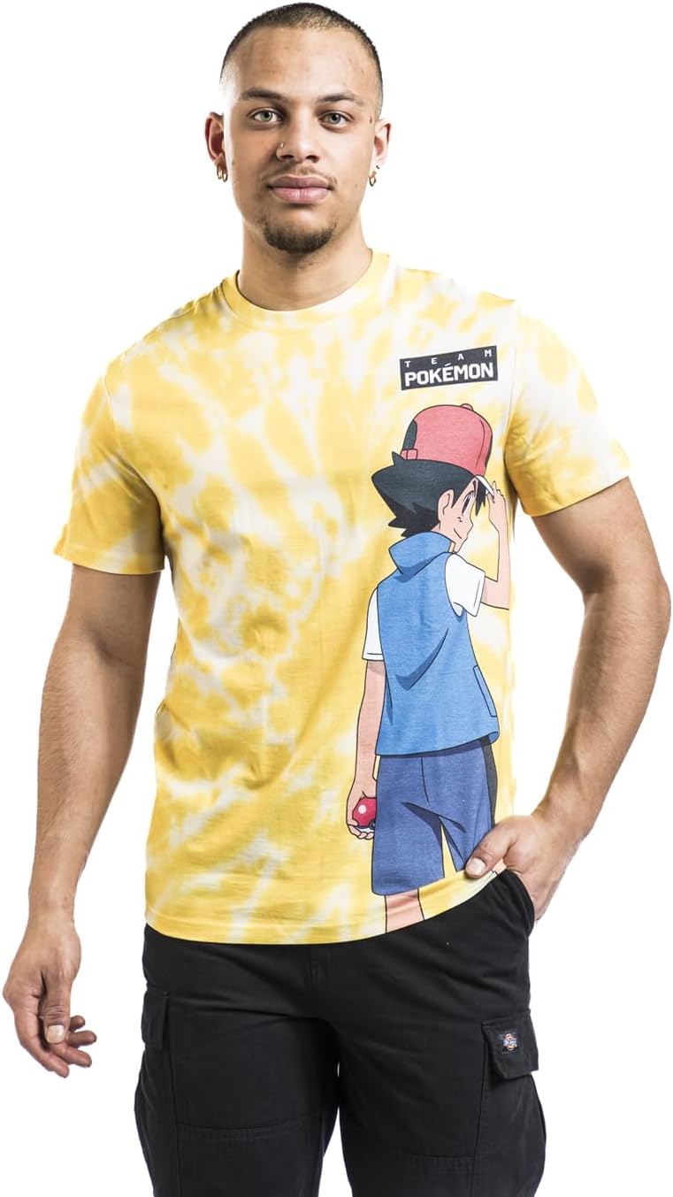 Pokemon: Ash And Pikachu - Digital Printed Yellow (T-Shirt Unisex Tg. Xs)